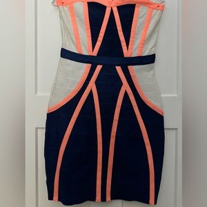 Women’s Size small dress. Navy and neon orange. New condition.